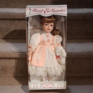 Hand Painted Porcelain Doll New In Box